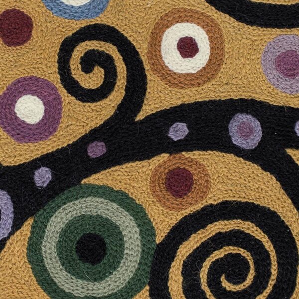 Povlak ART WOOL strom života zlatočerná 45 x 45 cm