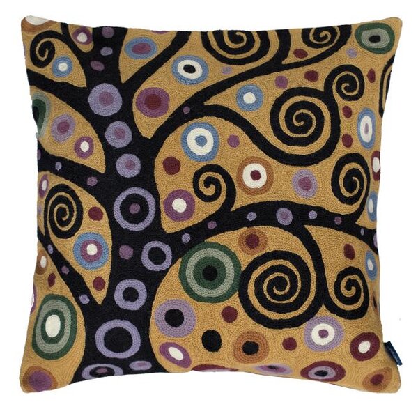Povlak ART WOOL strom života zlatočerná 45 x 45 cm