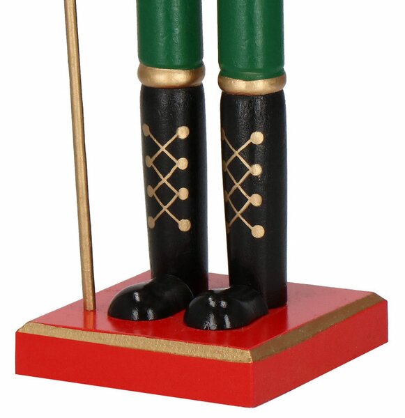 Louskáček - Voják s kopím 38 cm, červeno-zelený