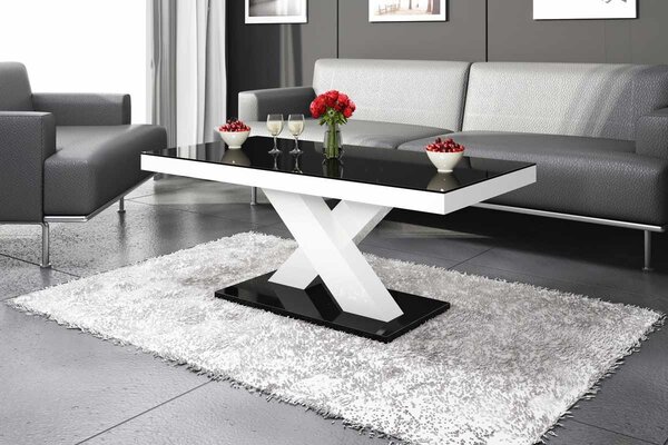 Konferenční stolek PANDORA (černobílý lesk)