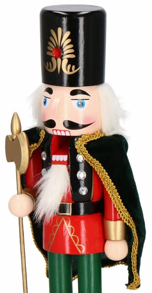 Louskáček - Voják s kopím 38 cm, červeno-zelený