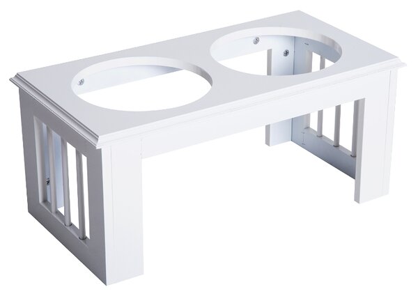 Miska na krmení pro psy z nerezové oceli, bílá, 58,4 x 30,5 x 25,4 cm D08-015WT