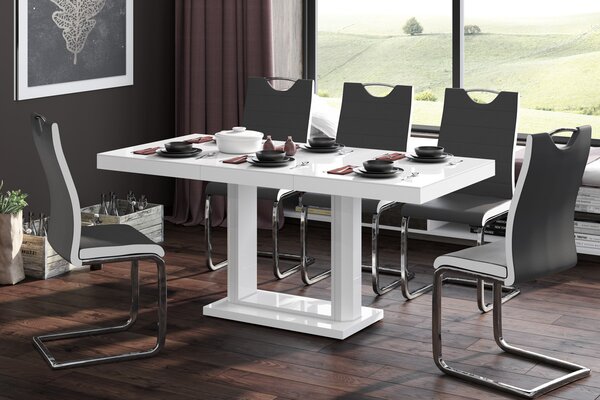 AURIS bílý MAT- Luxusní jídelní stůl v délce 120-168cm