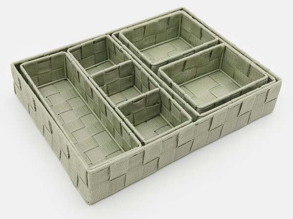 Sinsay - Sada úložných krabiček 6 pack - zelená