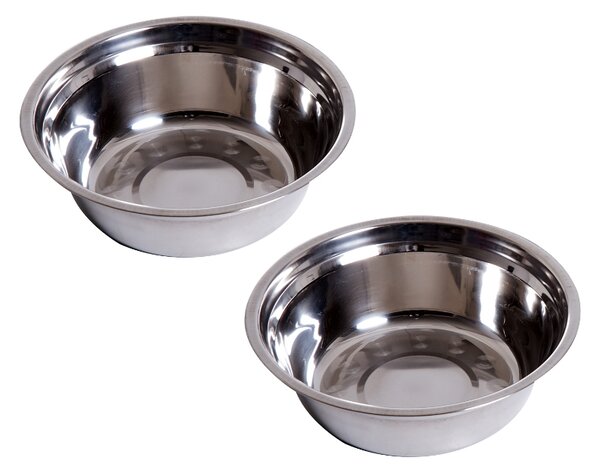 Miska na krmení pro psy z nerezové oceli, bílá, 58,4 x 30,5 x 25,4 cm D08-015WT