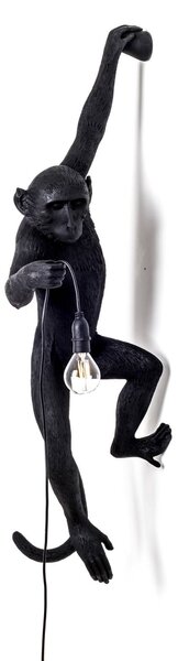 SELETTI LED deko venkovní světlo Monkey Lamp levé černá, Černá, Plast, Design