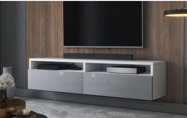 TV skříňka/stolek Redcan 140 (bílá + šedá). Akce -7%