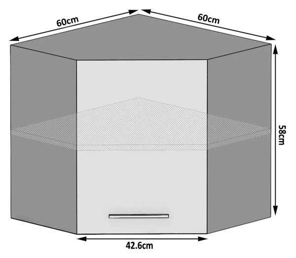 Kuchyňská skříňka Belini horní rohová 60 cm dub sonoma TOR SGN60/1/WT/DS/0/B1