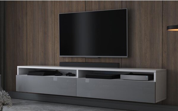 TV skříňka/stolek Redcan (bílá + šedá). Akce -6%