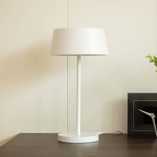 Lindby Stolní lampa LED Milica, bílá, stmívatelná, stmívatelný, Bílá / opál, Obývací pokoj / jídelna, kov, Skandinávský