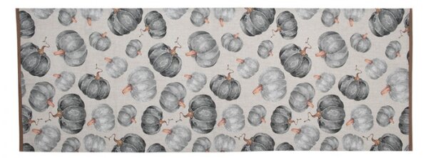 Šedo-béžový bavlněný ubrus / běhoun na stůl s dýněmi Country Style Pumpkin – 50x140 cm