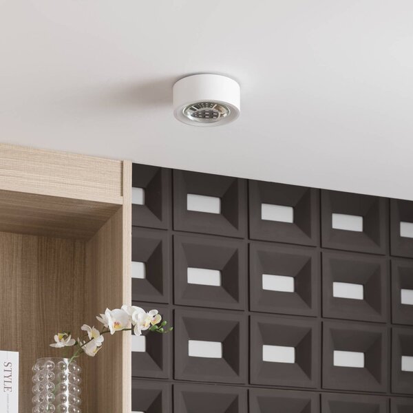 Arcchio LED stropní svítidlo Rotari, s čočkou, 2 žárovky, pevné, stmívatelný, Bílá / opál, Obývací pokoj / jídelna, Hliník, Moderní