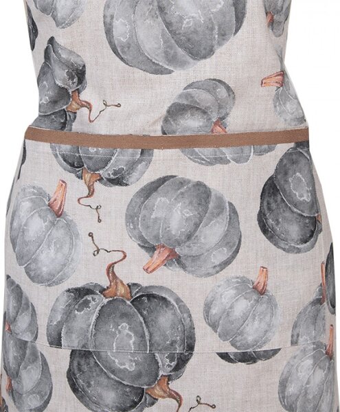Šedo-béžová bavlněná kuchyňská zástěra s dýněmi Country Style Pumpkin – 70x85 cm