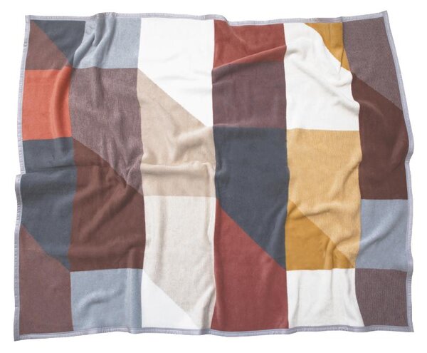 Pléd VELURO trapezo multi rezavohnědá střední 150 x 200 cm