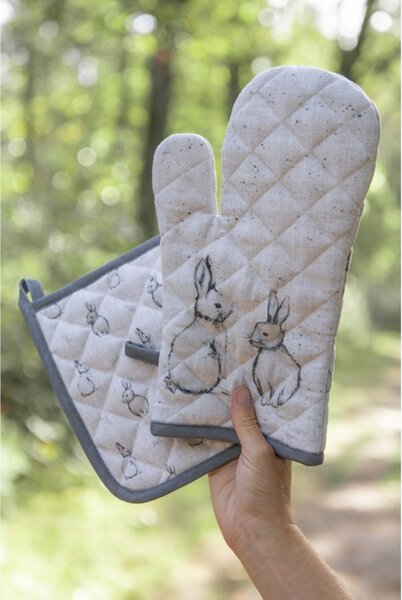 Bavlněná kuchyňská chňapka s králíčky Bunny Buddies – 18x30 cm