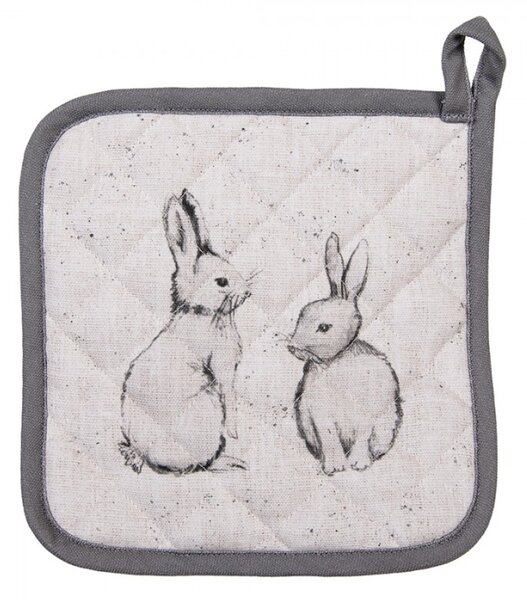 Bavlněná chňapka / podložka pod hrnec s králíčky Bunny Buddies – 20x20 cm