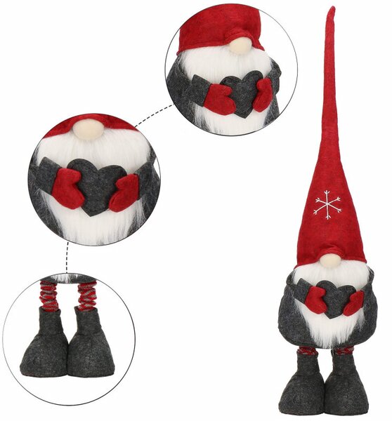 Skřítek GNOM se srdcem, nastavitelný 70-88 cm