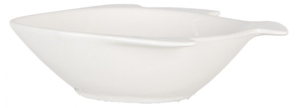 Malá bílá porcelánová mistička ve tvaru ryby – 75 ml
