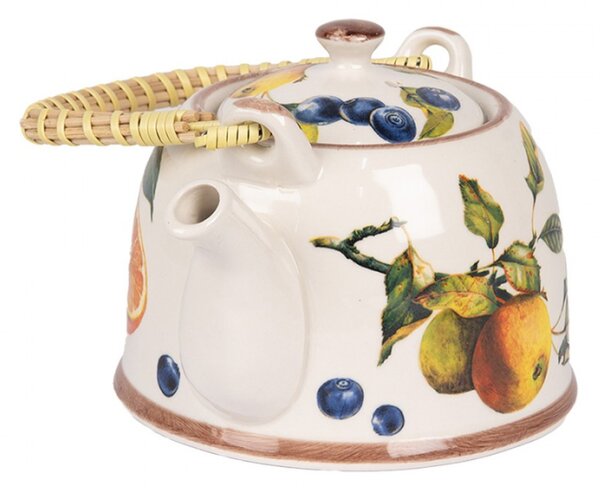 Porcelánová konvička na čaj se sítkem s motivem větviček s ovocem – 800 ml