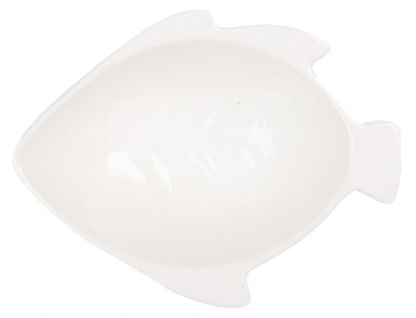Malá bílá porcelánová mistička ve tvaru ryby – 75 ml