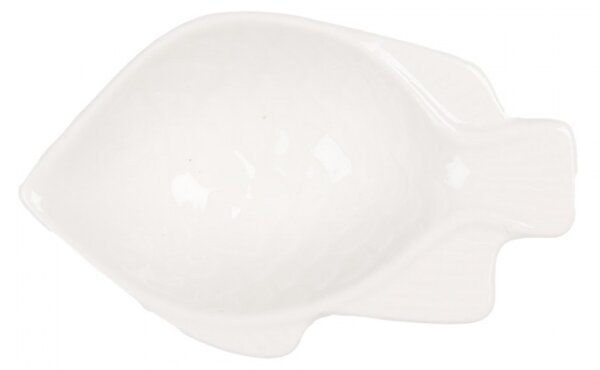 Malá bílá porcelánová mistička ve tvaru ryby – 25 ml