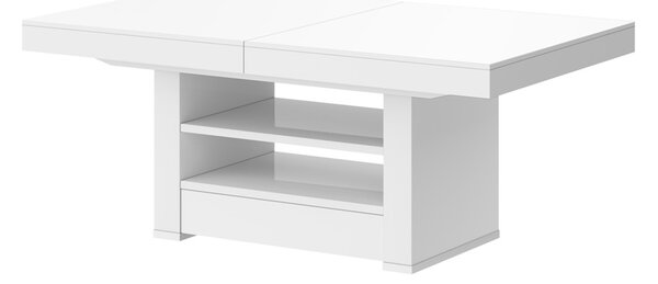 Konferenční stolek Amalfi Lux - Stavitelný, bílý mat + bílý lesk