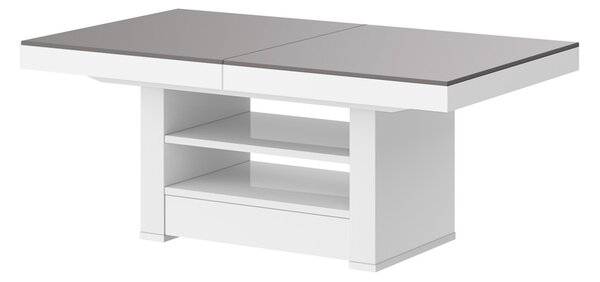 Rozkládací Konferenční stolek Amalfi Lux šedý Mat + bílý lesk