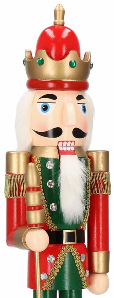 Louskáček - Král s žezlem 61 cm, zeleno-červený