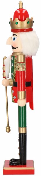 Louskáček - Král s žezlem 61 cm, zeleno-červený