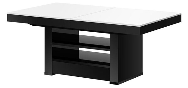 Konferenční stolek Amalfi Lux bíločerný Mat + vysoký lesk. Výškové i podélné nastavení