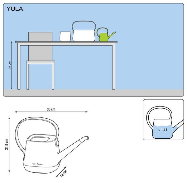 Konvička Yula 1,7 l, bílá + zelená