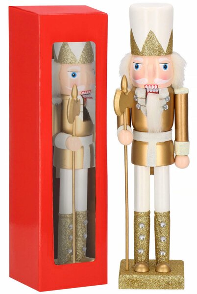 Louskáček - Král s kopím 38 cm, zlatý