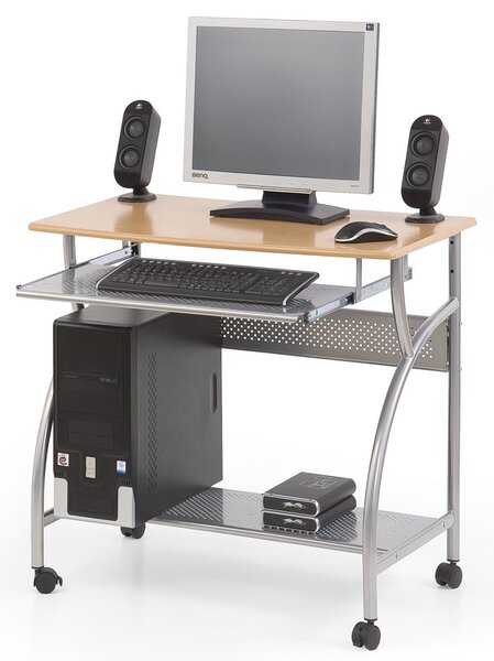 PC stůl Jacob, olše / stříbrná