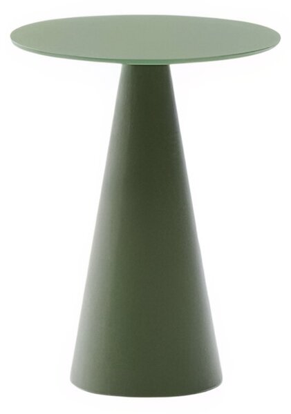 Matně zelený skleněný kulatý odkládací stolek Kave Home Wilshire 30 cm