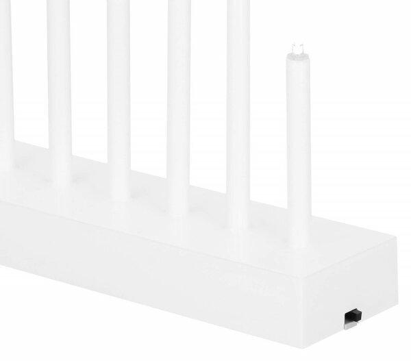 LED vánoční svícen - 7 svíček, 20cm, 3xAA, bílý