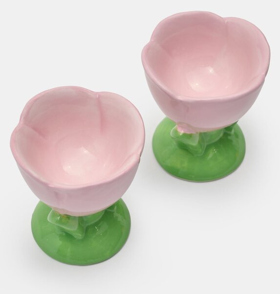 Sinsay - Stojánky na vajíčka ve tvaru květin 2 pack - růžová