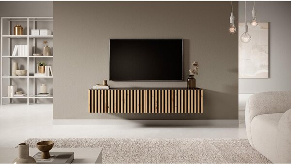 TV skříňka/stolek Tenessie 138 (černá + dub artisan)