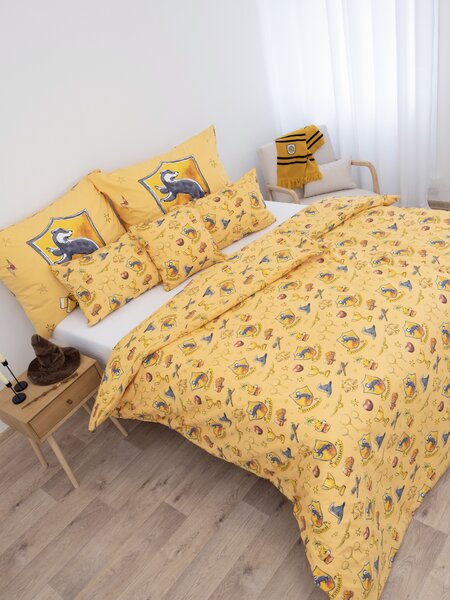 MK Lůžkoviny Bavlněné povlečení Renforcé - Mrzimor žluté 140 × 200 cm, 70 x 90 cm
