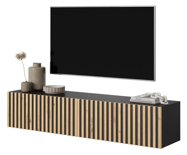 TV skříňka/stolek Tenessie 138 (černá + dub artisan)