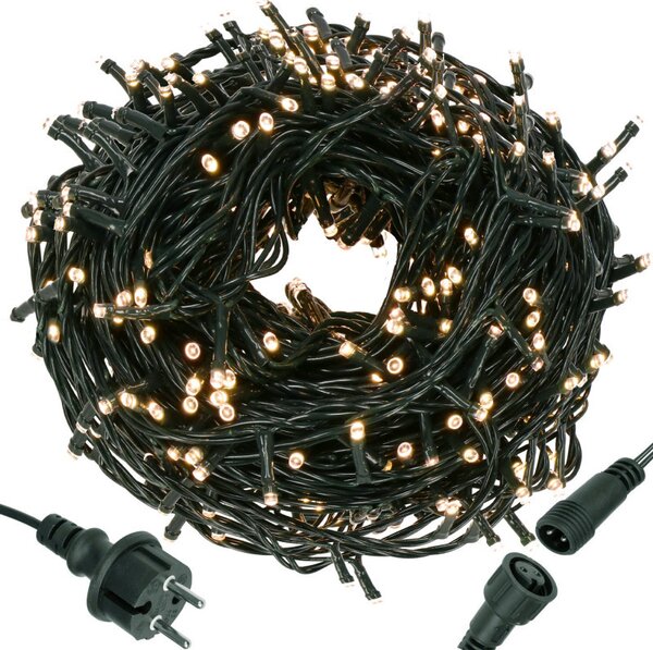 LED světelný řetěz - 41,5m, 500LED, IP44, teplá bílá
