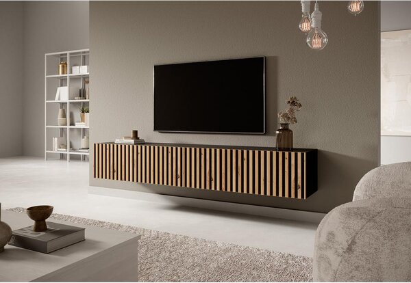 TV skříňka/stolek Tenessie 175 (černá + dub artisan)