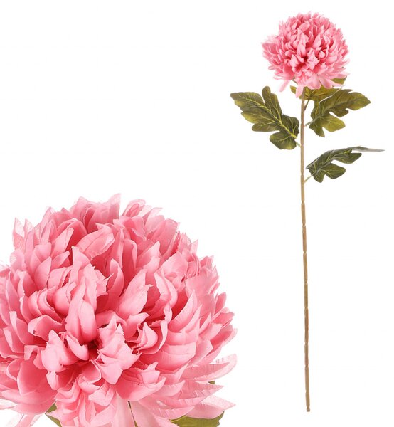 Chryzantéma - umělá řezaná, 1 květ, růžová NL0166 PINK, sada 6 ks