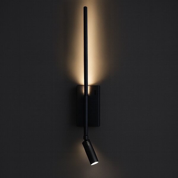 Nástěnné svítidlo Torch, 1x černé kovové stínítko + 1x LED 3w, b