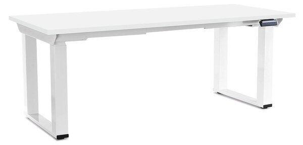 Výškově nastavitelný stůl OfficeTech Strong 180 x 80 cm, bílá podnož, bílá