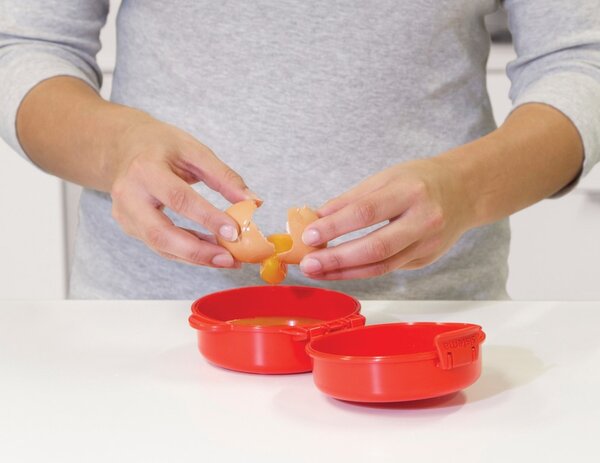 Sistema Dóza na vaření vajec Microwave easy eggs 271 ml, červená