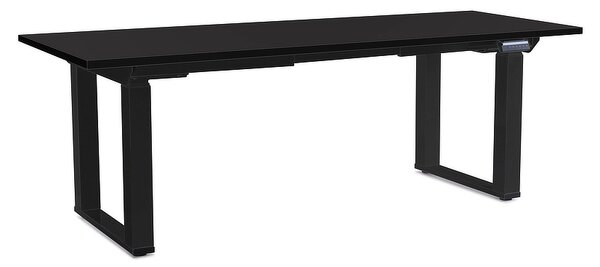Výškově nastavitelný stůl OfficeTech Strong 200 x 80 cm, černá podnož, černá