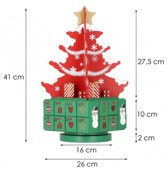 Adventní kalendář Stromeček s přihrádkami