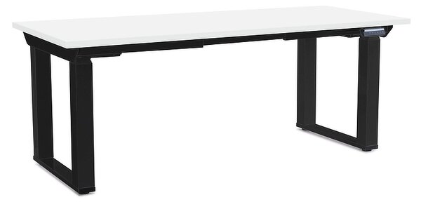Výškově nastavitelný stůl OfficeTech Strong 180 x 80 cm, černá podnož, bílá