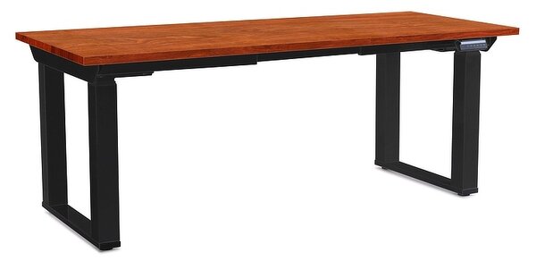 Výškově nastavitelný stůl OfficeTech Strong 180 x 80 cm, černá podnož, třešeň