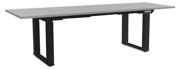 Výškově nastavitelný stůl OfficeTech Strong 240 x 80 cm, černá podnož, světle šedá